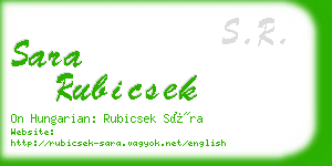 sara rubicsek business card